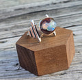 Blue Mexican matrix opal ring set in sterling silver. Size 8