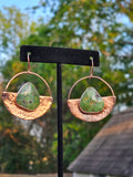 Hammered Copper Damele Turquoise Dangle Earrings
