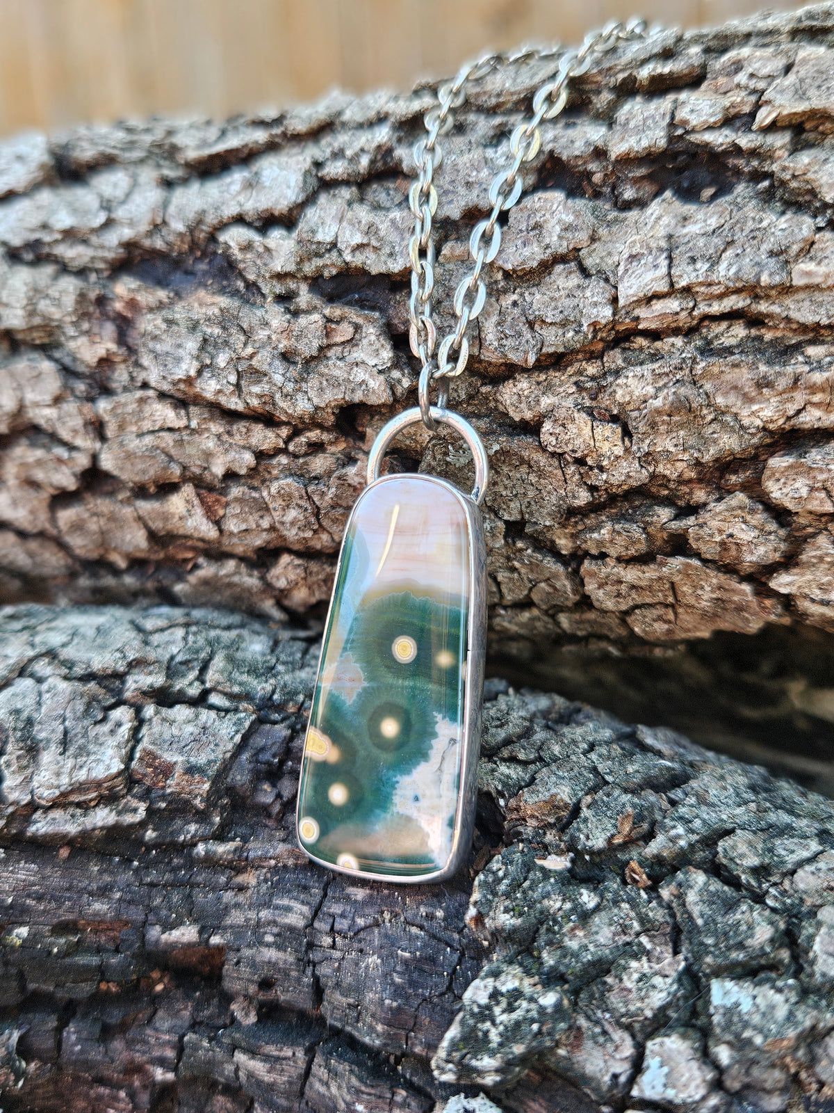 Ocean Jasper Pendant set in sterling silver 