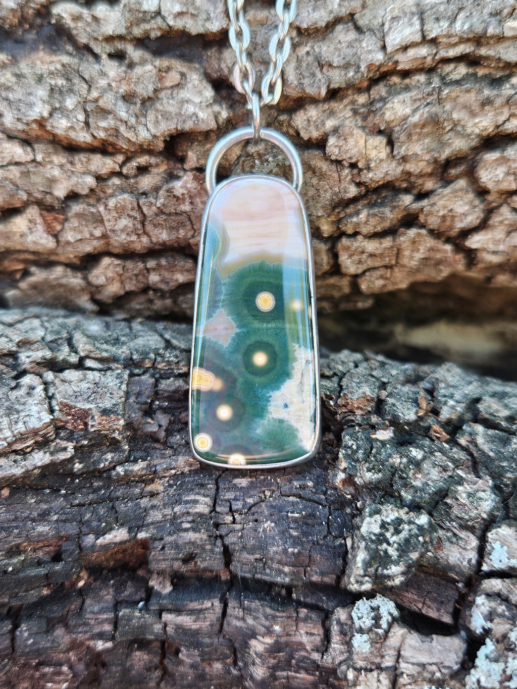 Ocean Jasper Pendant set in sterling silver 