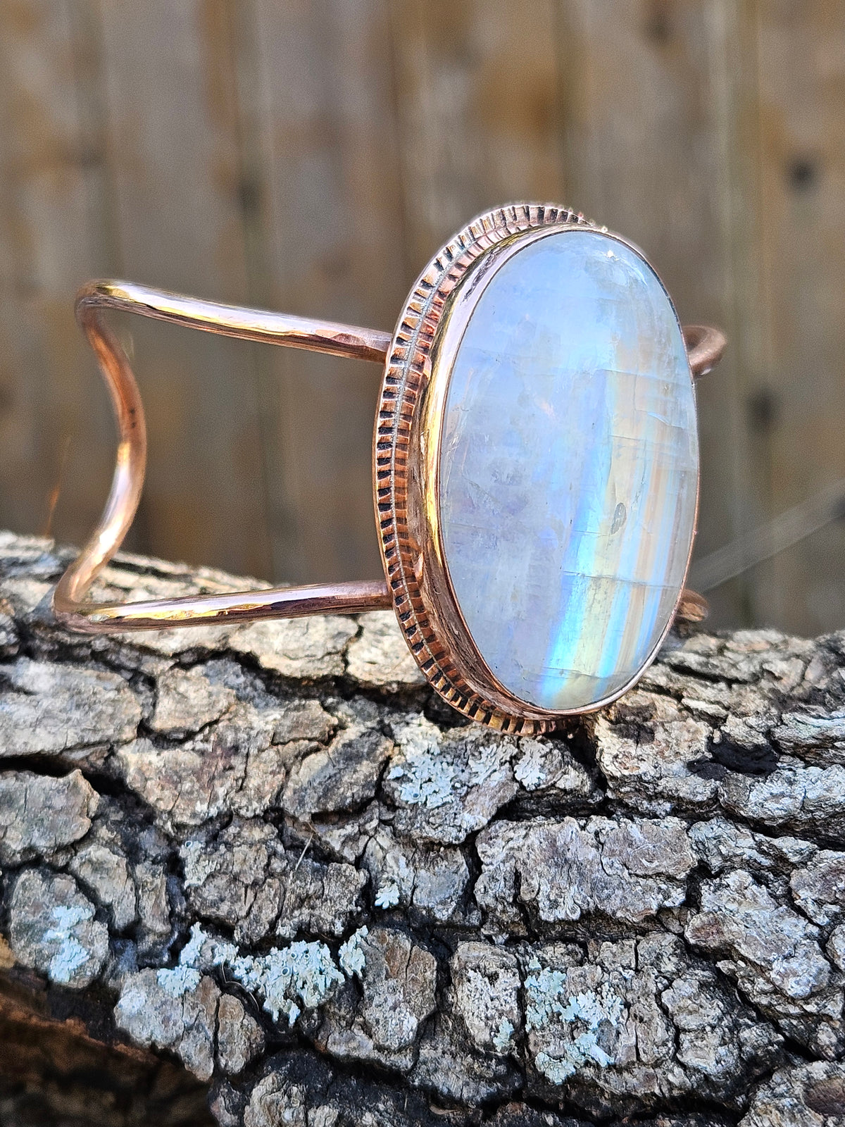 Rainbow Moonstone Copper Cuff