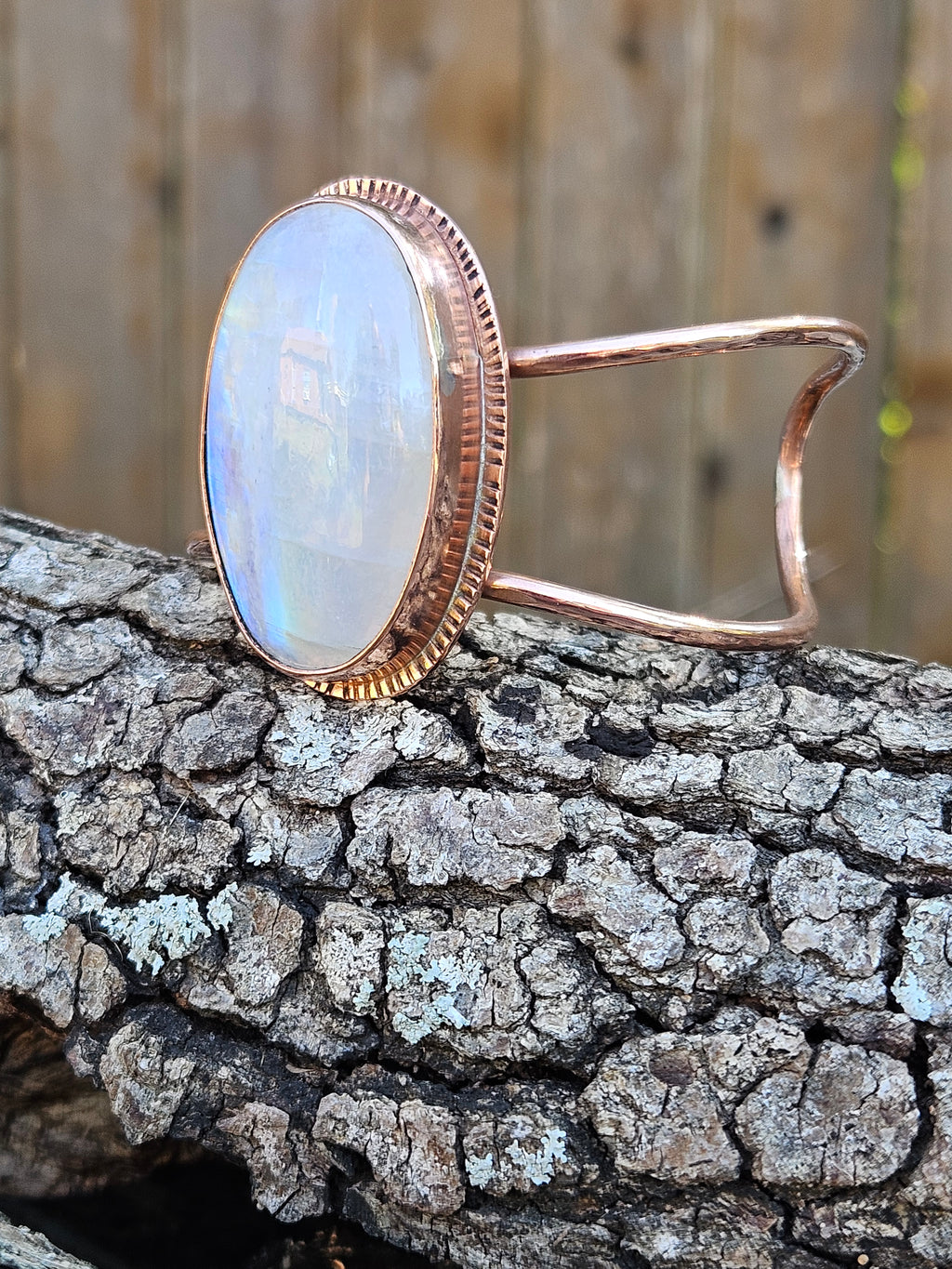 Rainbow Moonstone Copper Cuff