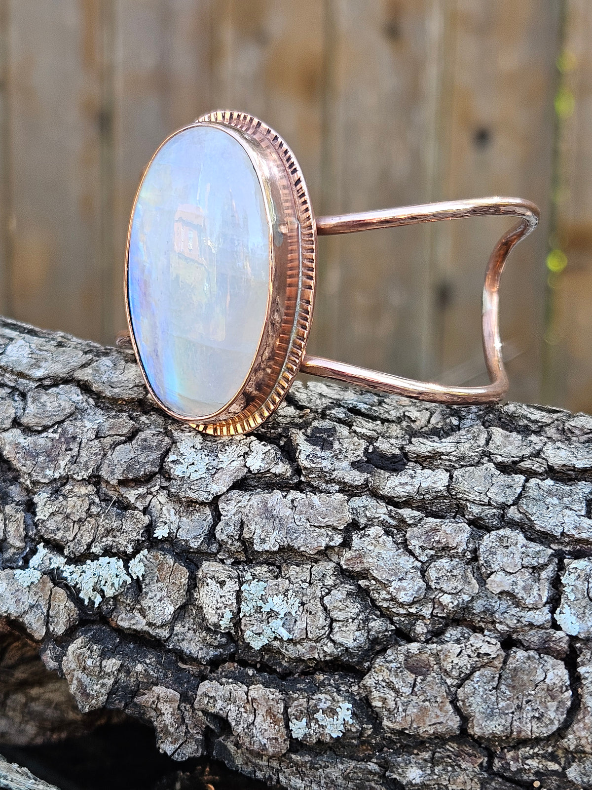 Rainbow Moonstone Copper Cuff