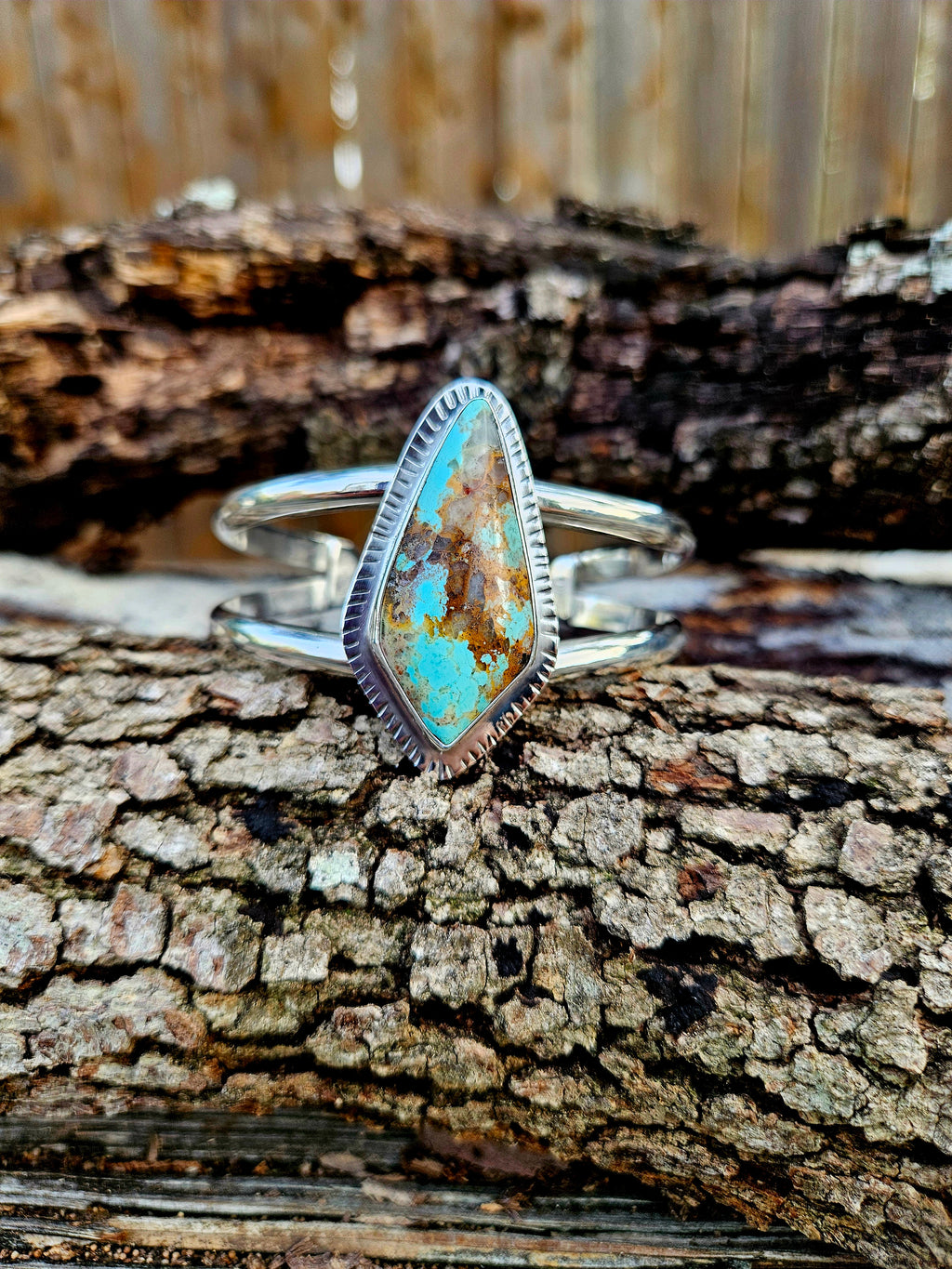 Royston Turquoise Sterling Silver Splint Shank Cuff