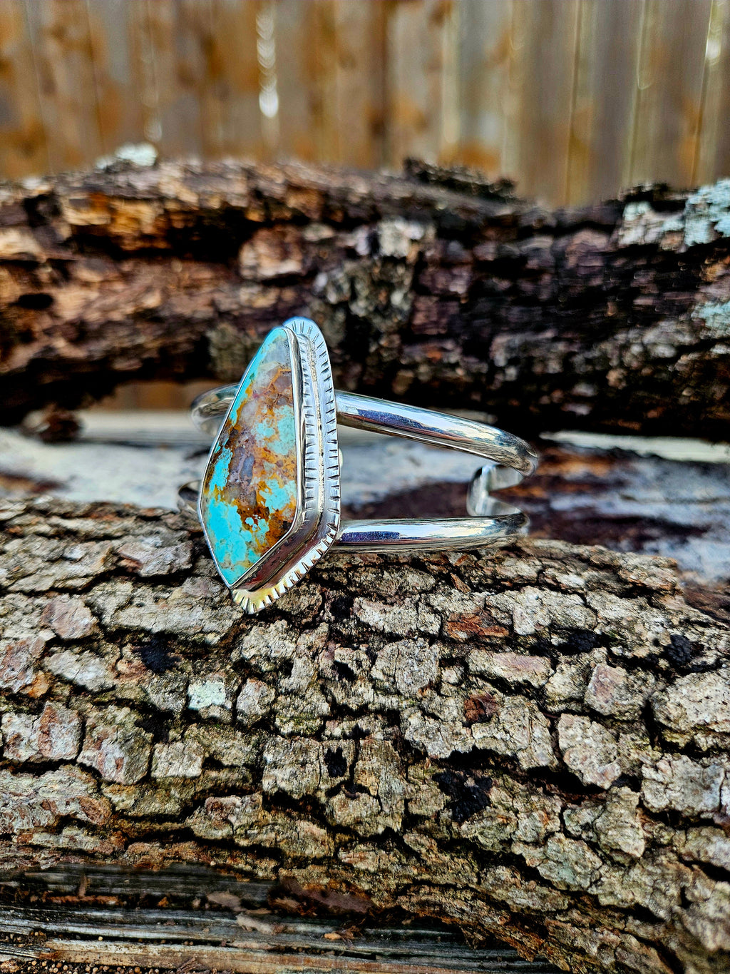 Royston Turquoise Sterling Silver Splint Shank Cuff