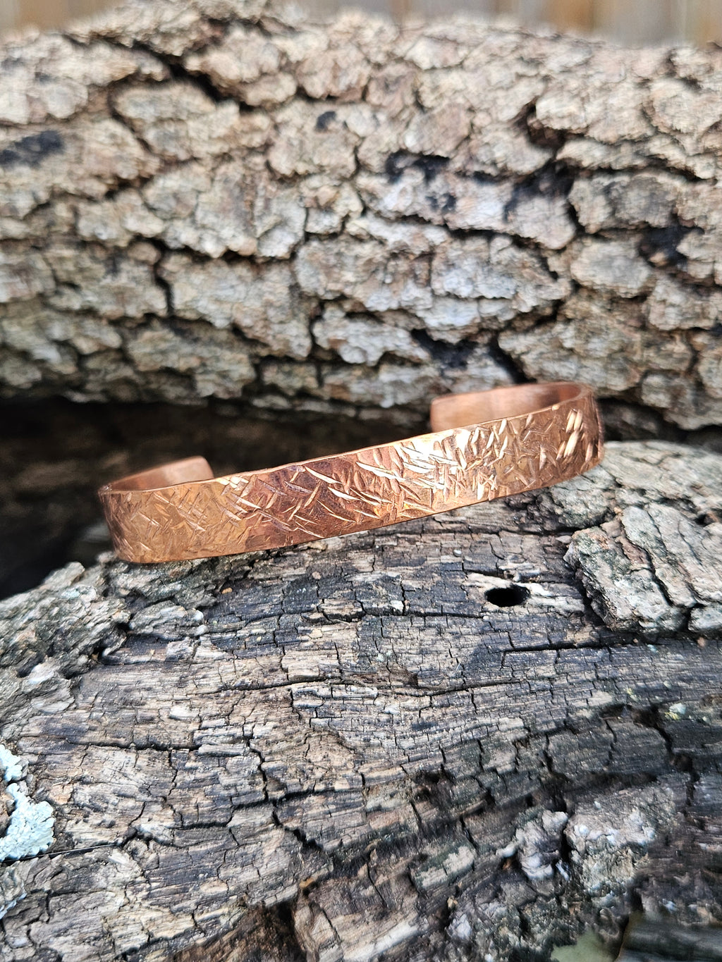 Textured heavy copper cuff