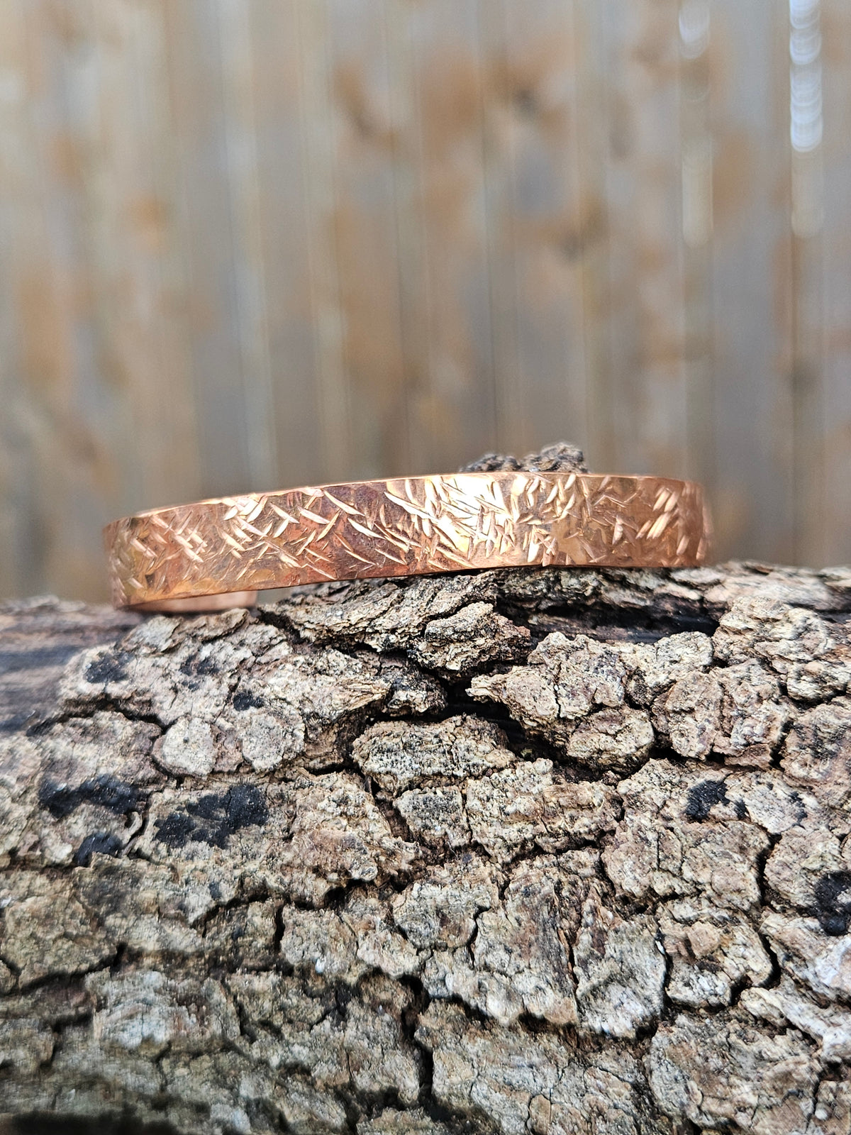 Textured heavy copper cuff