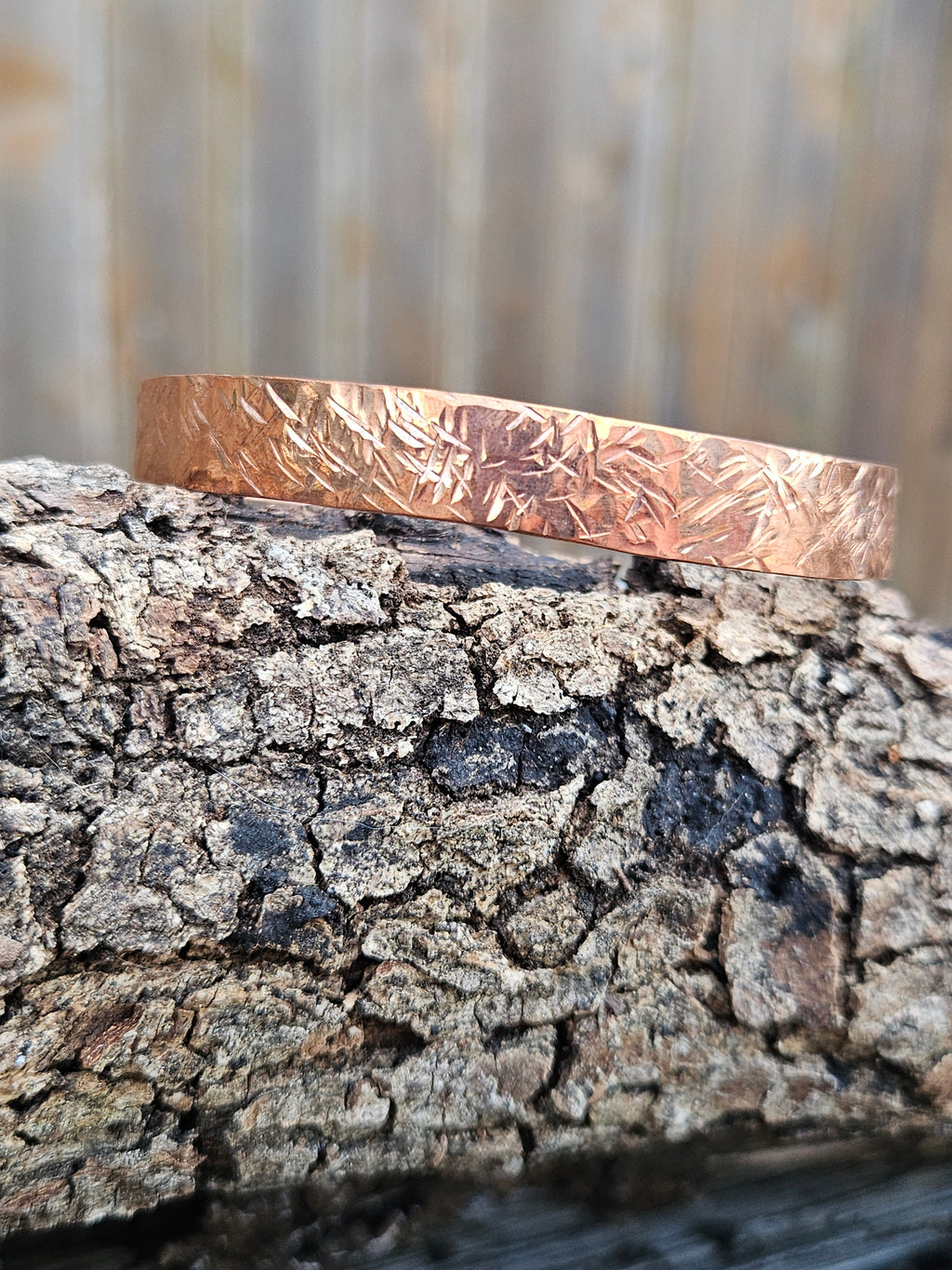 Textured heavy copper cuff