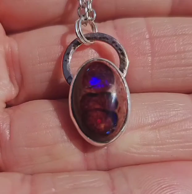 Purple Mexican Opal Pendant