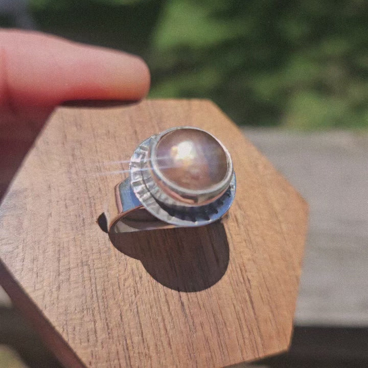 Rising Sun Pearl Ring