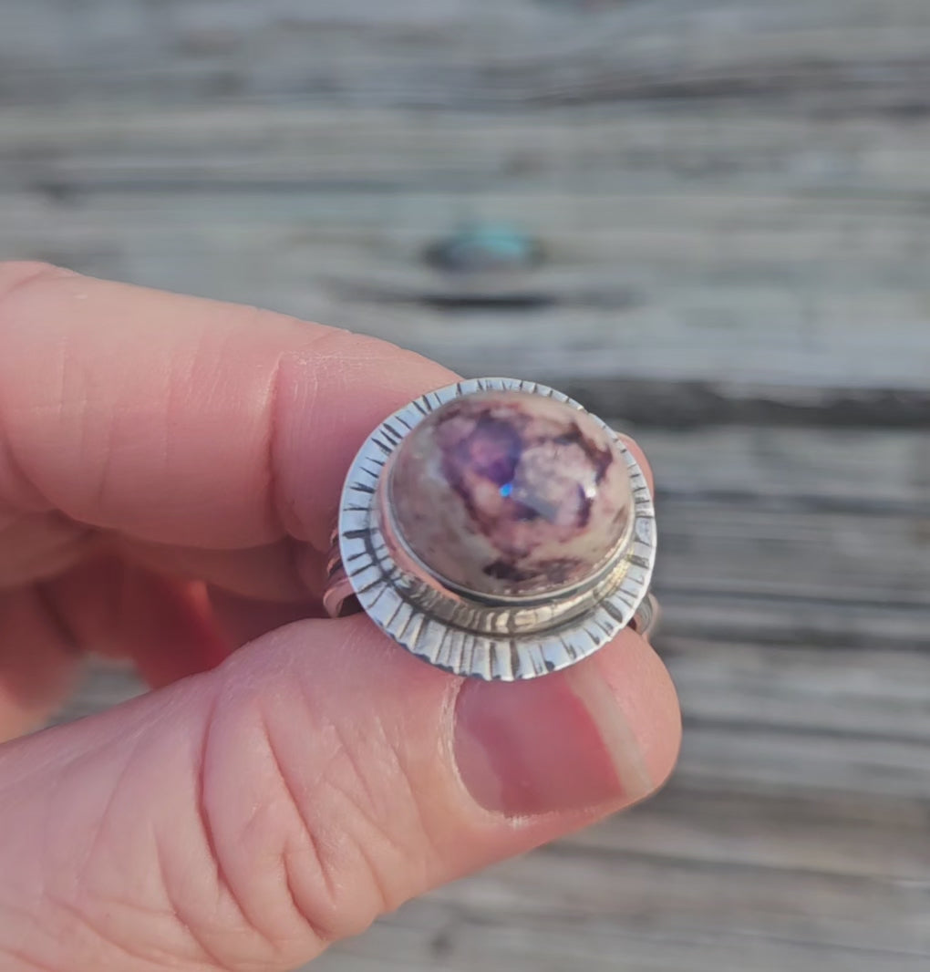 Rising Sun Mexican Matrix Opal Ring