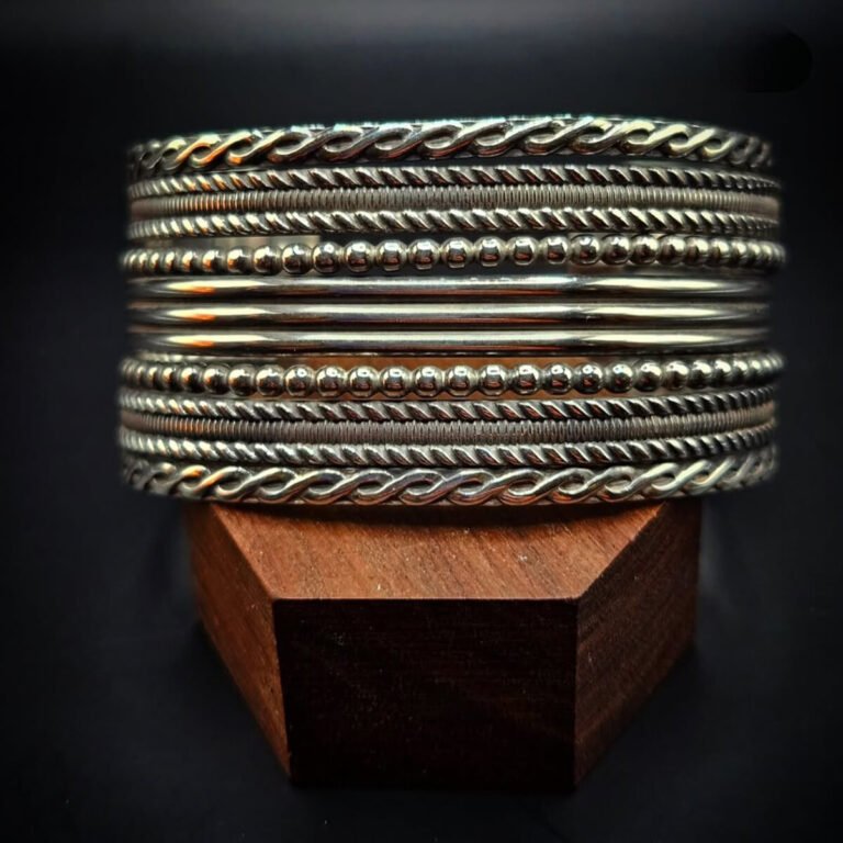 Sterling Silver 7-Band Pattern Wire cuff
